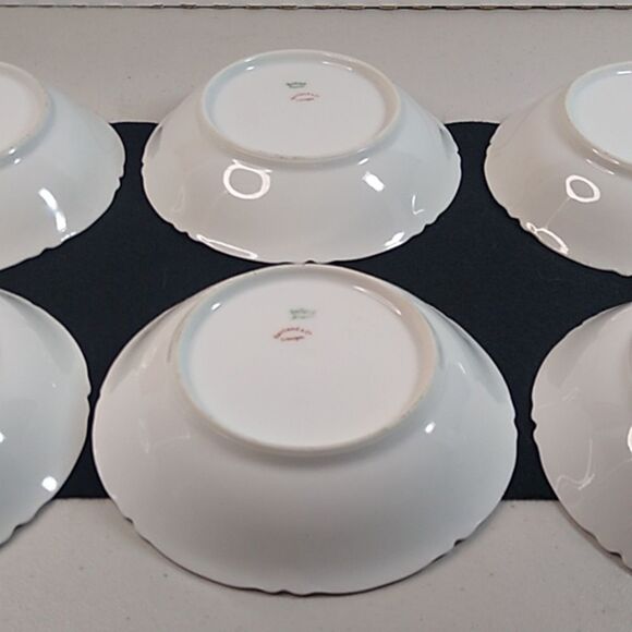 Antique Haviland France Limoges Berry/sauce Bowls Pink Rose (6) - Picture 7 of 10